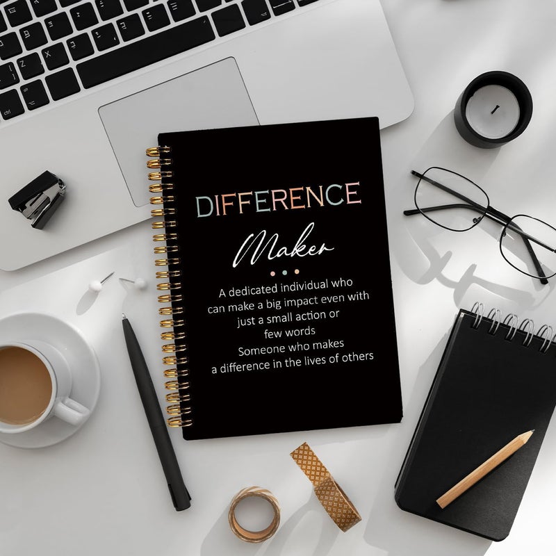 WLIANG Difference Maker Gift Notebook Journal, Boss Gifts, Appreciation Gifts for Coworkers Teacher Mentor Boss, Coworker Gifts, Thank You Gifts for Women Men Hardcover Spiral Notebook 5.5x8.3 Inch - Image 5